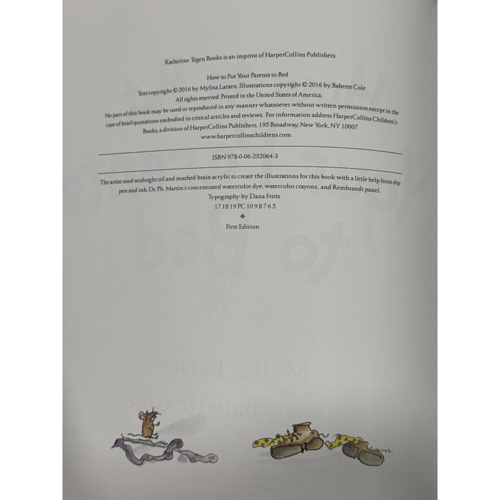 How To Put Your Parents To Bed Hardcover Children's Book By Mylisa Larsen & Babe - Picture 5 of 5